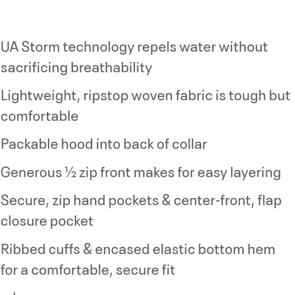 NWT size M Under Armour 1/2 zip windbreaker - Picture 11 of 14